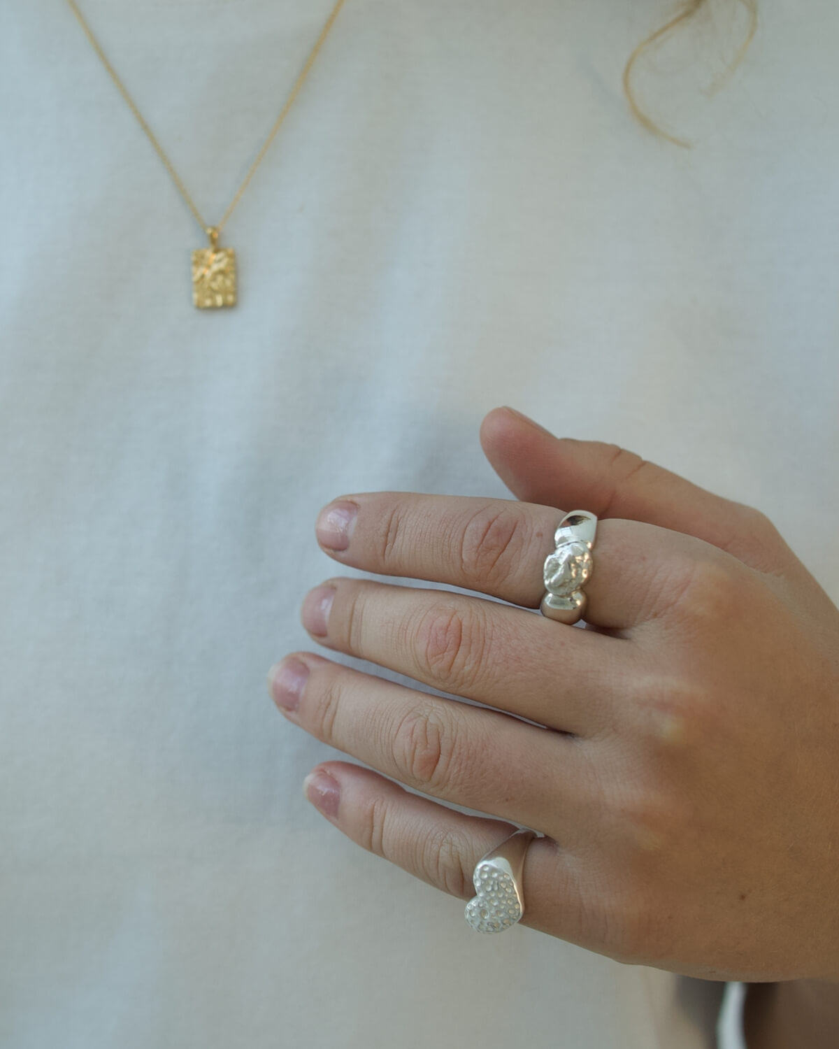 Raw Big Ring - Sterling Sølv