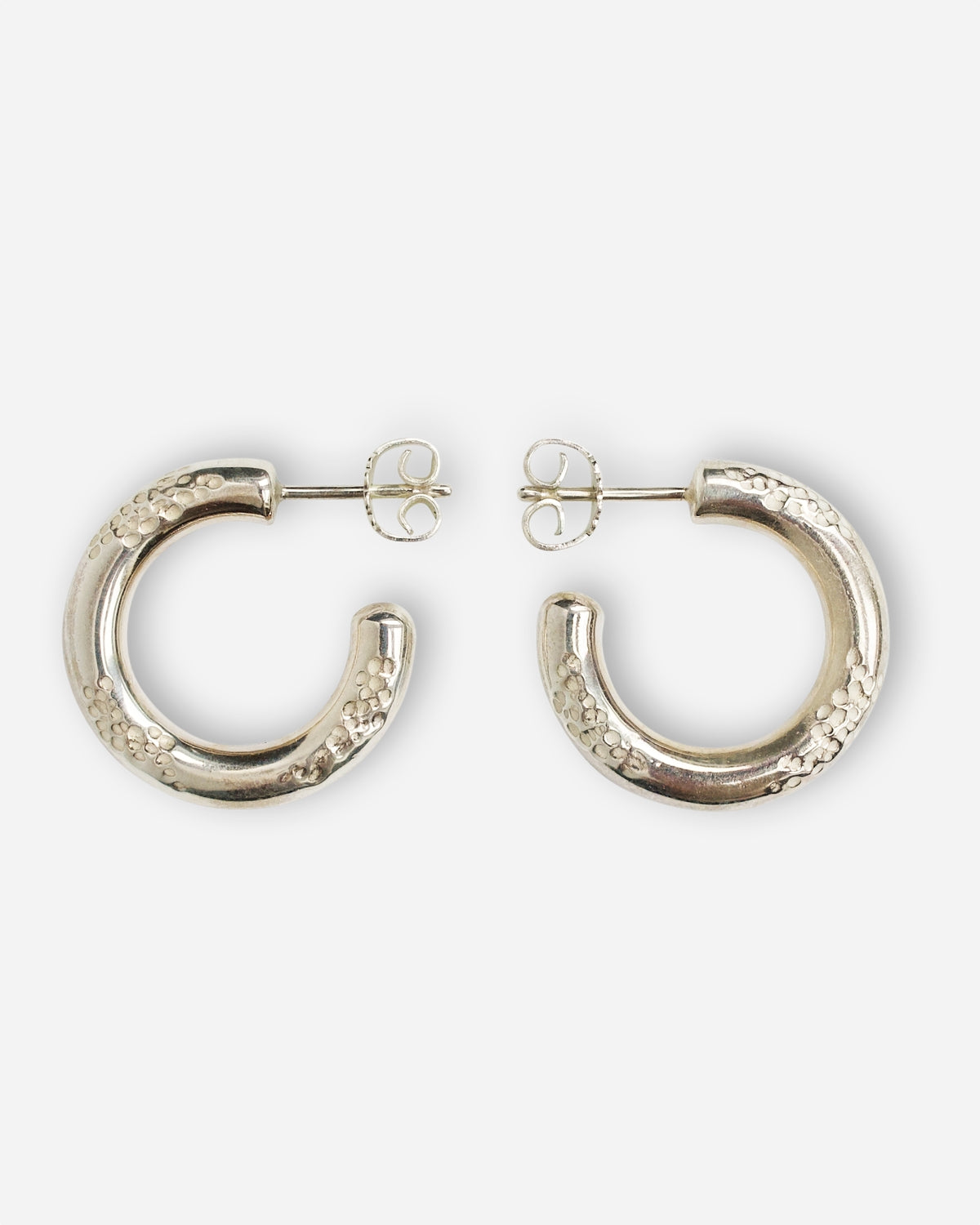 Raw Small Hoops - Sterling Sølv