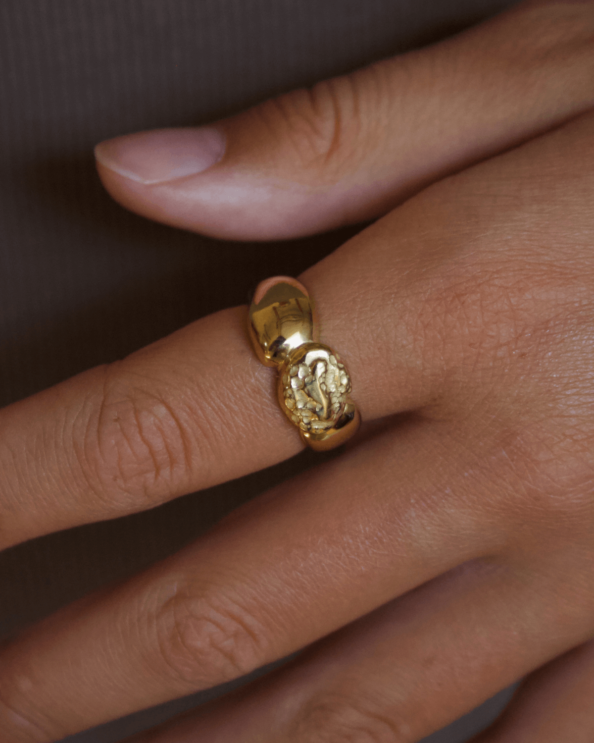 Raw Big Ring - Guldbelagt
